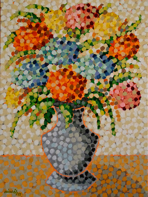 Minas Konsolas painting: Flowers In A Vase 33