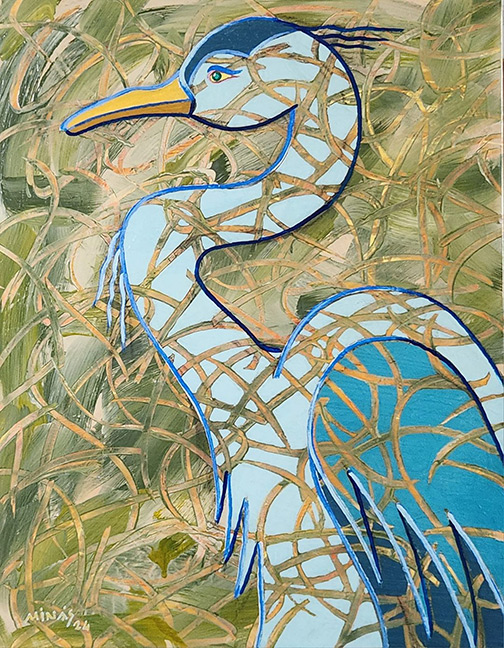 Minas Konsolas painting: Blue Heron